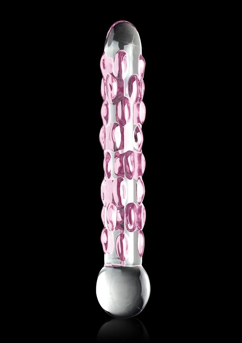 Icicles No. 7 Glass Dildo 7in - Clear/Purple