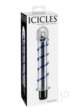 Icicles No. 20 Textured Glass Vibrator - Clear/Blue