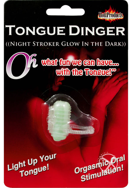 Tongue Dinger Night Stroker Vibrating Silicone Tongue Ring Glow In The Dark