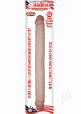 Real Skin All American Whoppers Double Dildo Dildo 13in - Vanilla