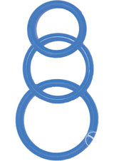 Super Silicone Cock Rings (3 Pack ) - Blue