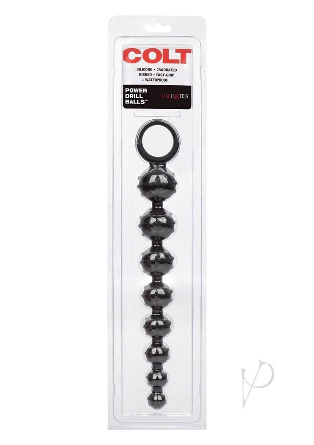 COLT Power Drill Silicone Anal Beads - Black