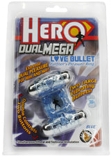 Hero Dual Mega Love Bullet Cock Ring - Blue