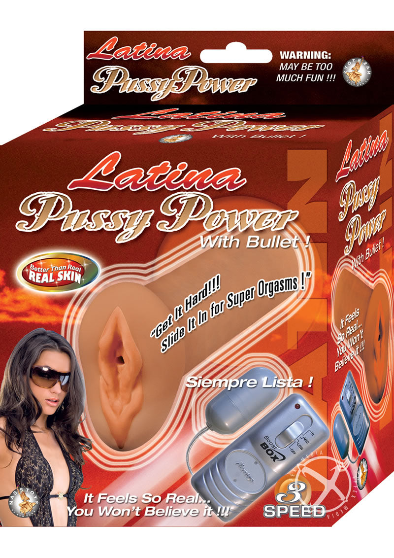 Latina Pussy Power Vibrating Pussy Masturbator- Pussy - Caramel