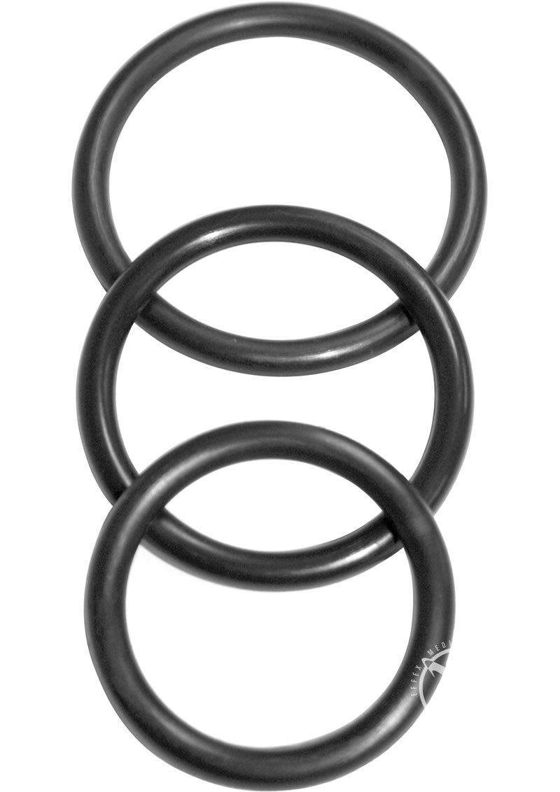 Sex and Mischief Nitrile Cock Ring (3 Pack) - Black