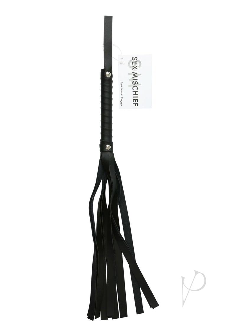 Sex and Mischief Faux Leather Flogger - Black