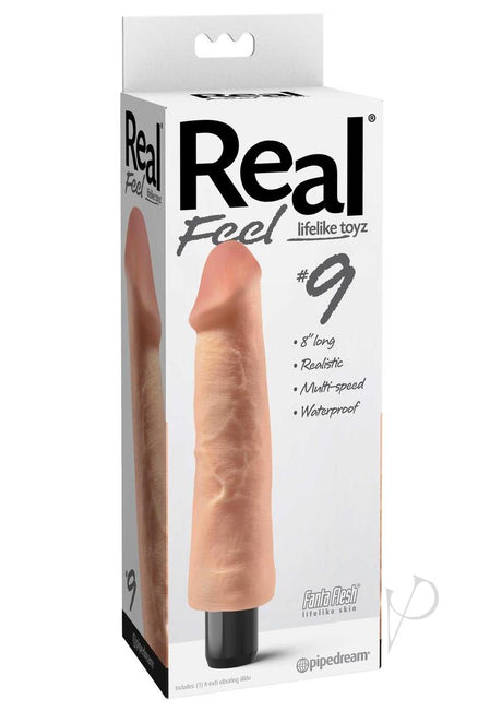 Real Feel Lifelike Toyz No. 9 Realistic Vibrating Dildo 9in - Vanilla