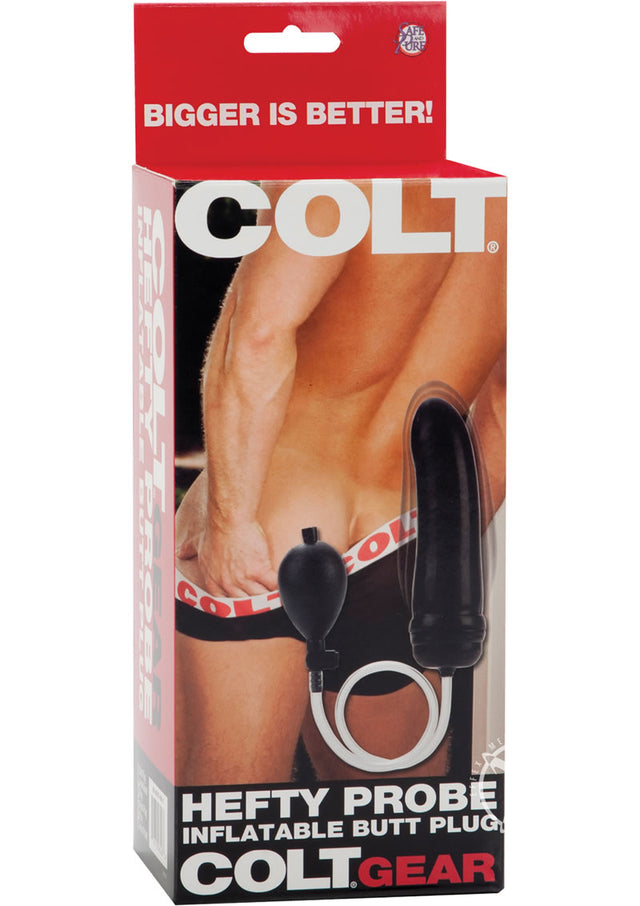 COLT Hefty Probe Inflatable Butt Plug - Black