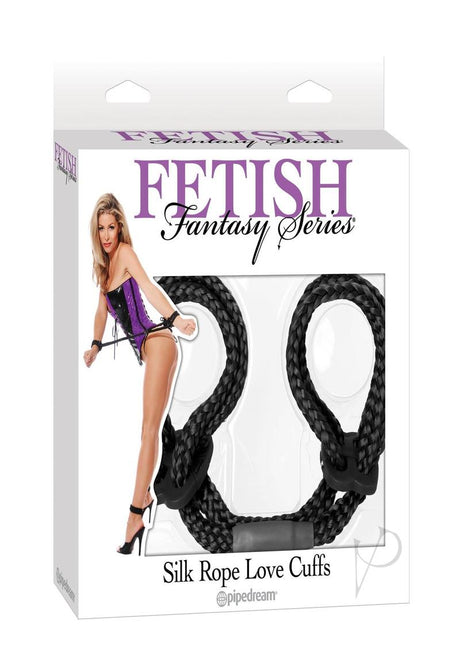 Fetish Fantasy Silk Rope Love Cuffs - Black