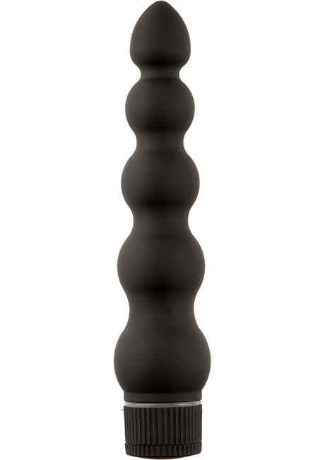 Black Magic Ribbed Waterproof Vibrator 7in - Black