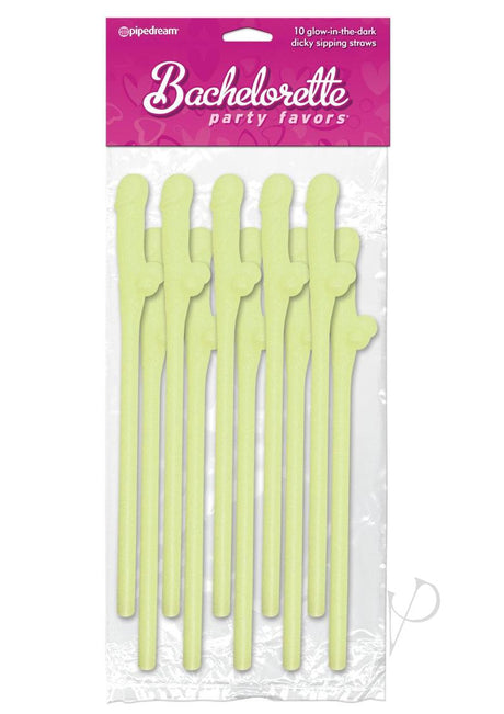 Bachelorette Party Favors Dicky Sipping Straws - Glow in the Dark