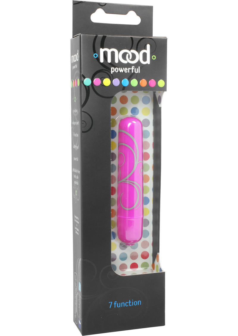 Mood Powerful 7 Function Small Bullet Waterproof 3.5in - Purple