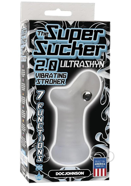 The Super Sucker 2.0 Ultraskyn Vibrating Masturbator with Bullet - Clear
