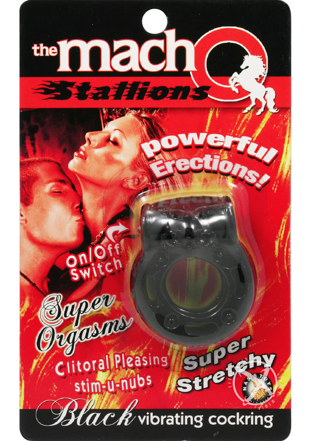 MachO Stallions Vibrating Cock Ring - Black