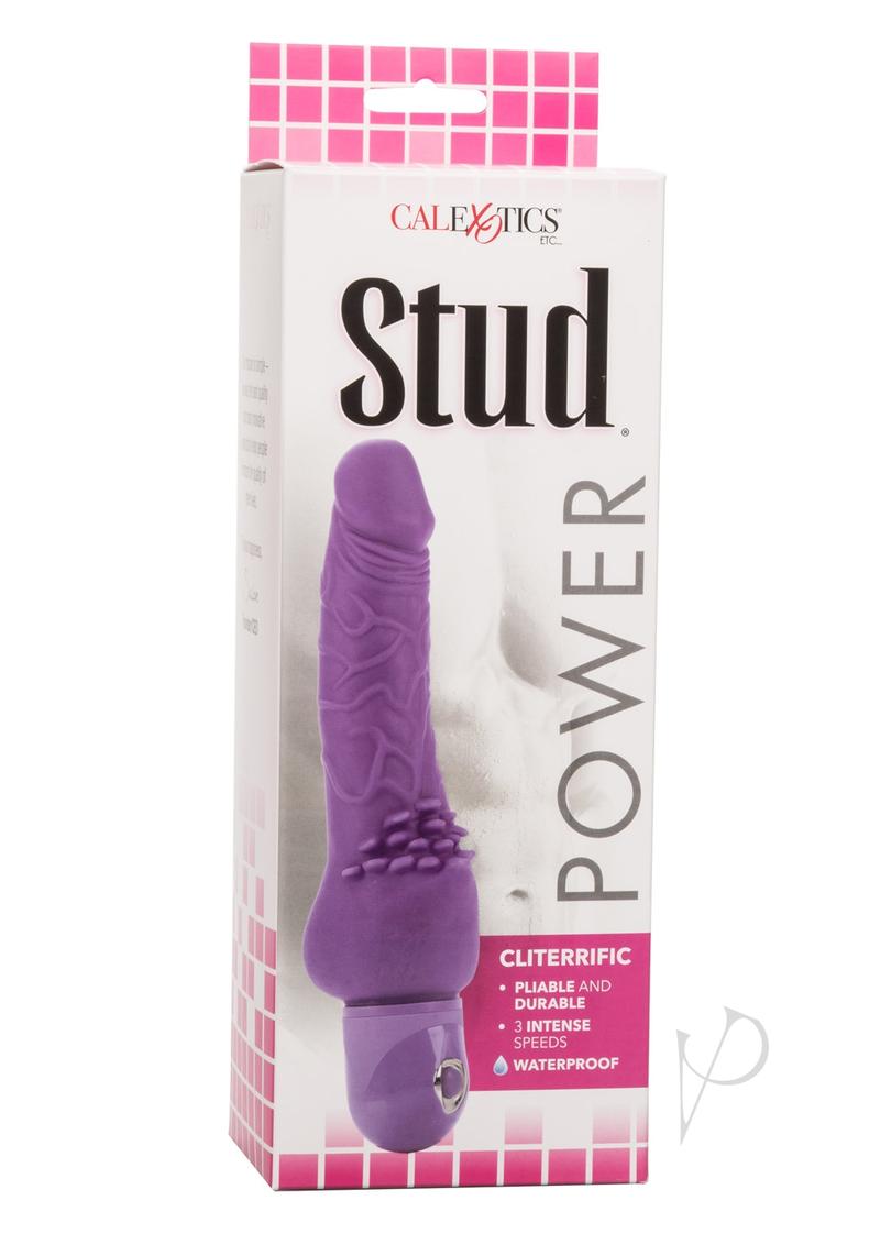 Power Stud Cliterrific Vibrator Waterproof 6.75in - Purple