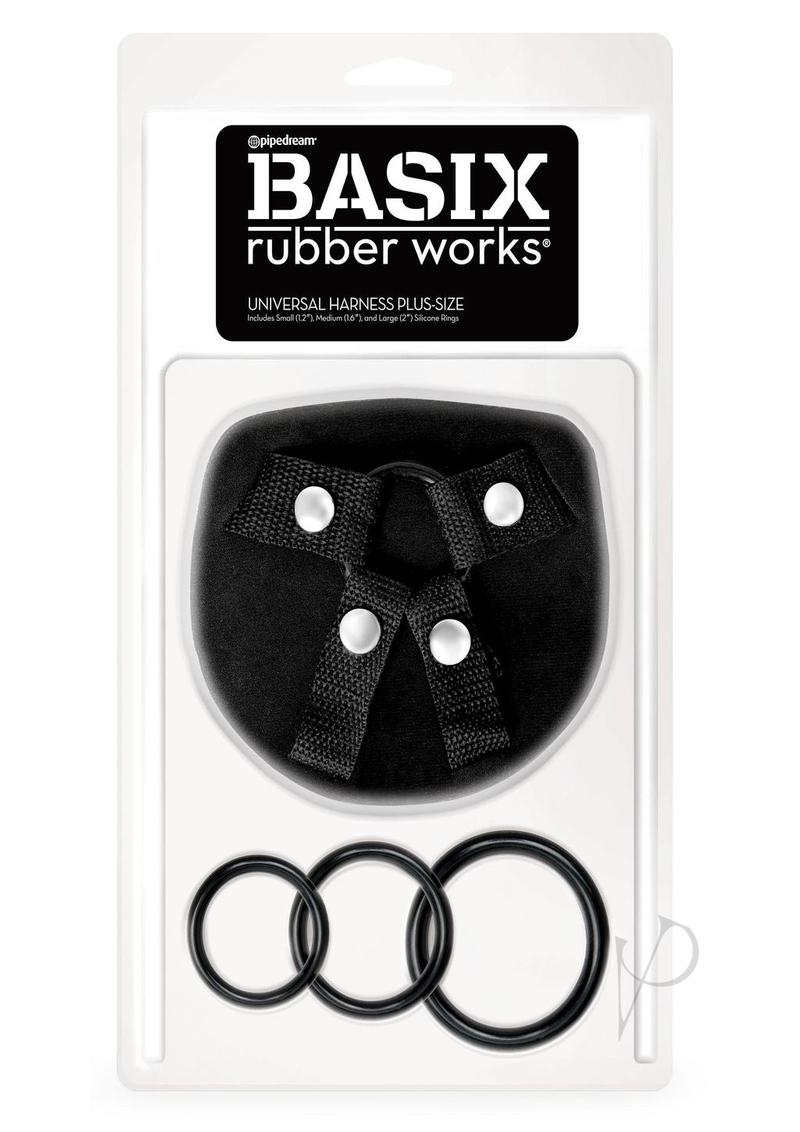 Basix Rubber Works Universal Harness Plus Size - Black