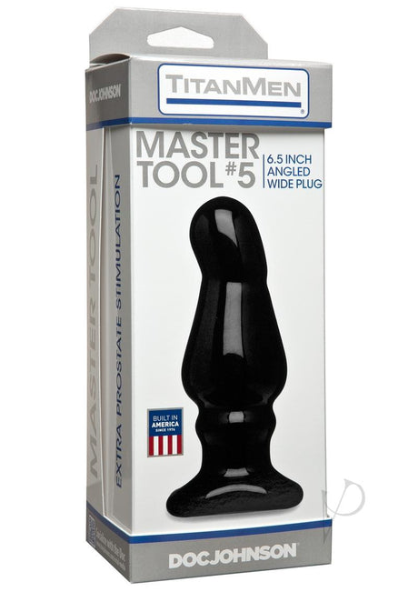 TitanMen Master Tool #5 Angled Wide Anal Plug - Black