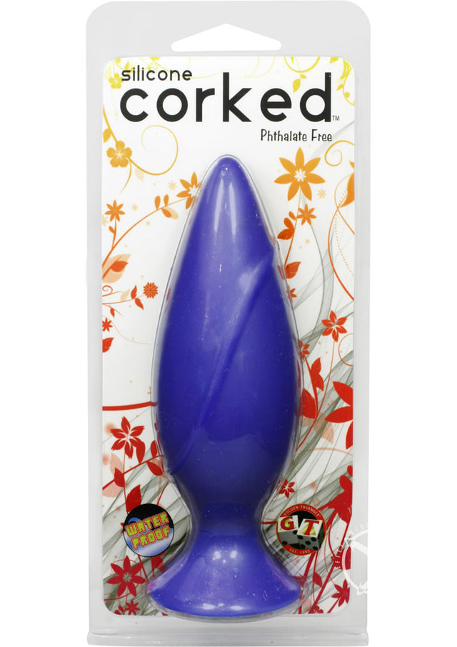 Corked Silicone Anal Plug - Medium - Blue