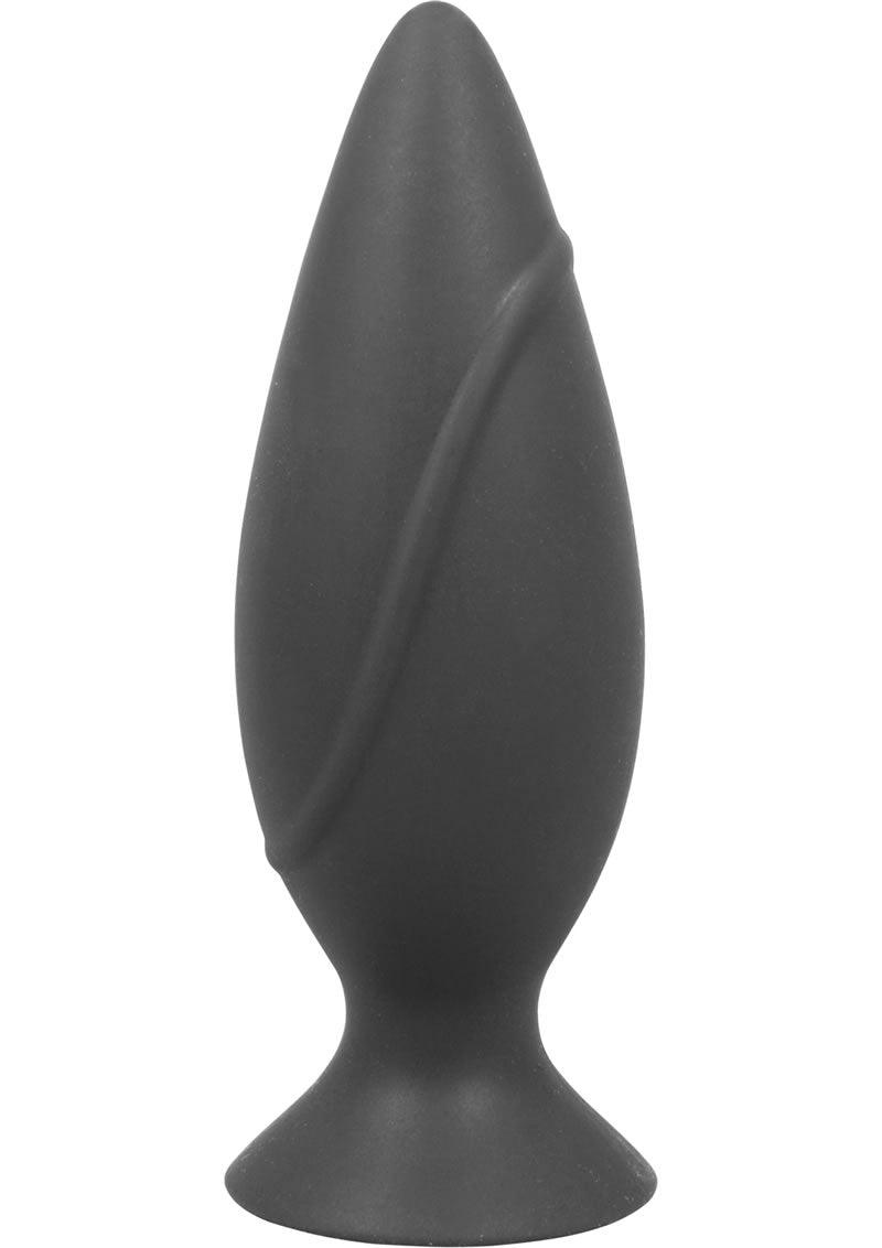 Corked Silicone Anal Plug - Medium - Charcoal