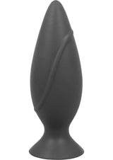 Corked Silicone Anal Plug - Medium - Charcoal