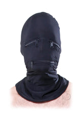 Fetish Fantasy Series Zipper Face Spandex Hood Black