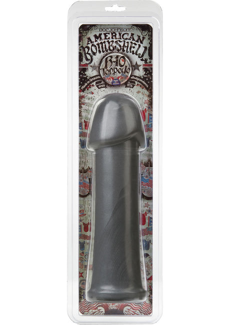 American Bombshell B-10 Torpedo Dildo 9.9in - Gun Metal