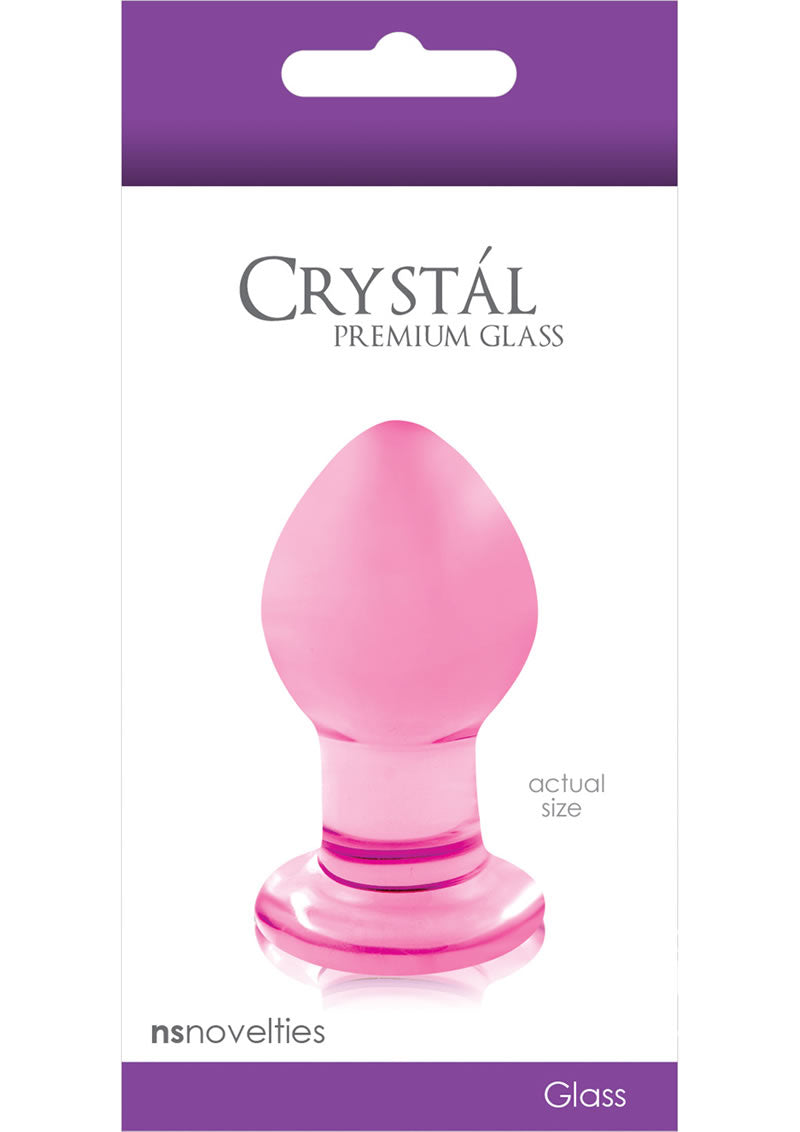 Crystal Premium Glass Butt Plug - Small - Pink