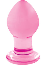 Crystal Premium Glass Butt Plug - Small - Pink