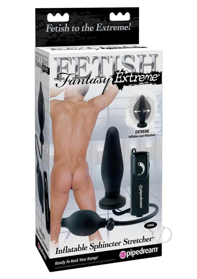 Fetish Fantasy Extreme Vibrating Inflatable Sphincter Stretcher Butt Plug with Remote Control - Black