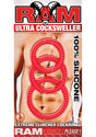 Ram Ultra Cocksweller Silicone Cock Rings -Red