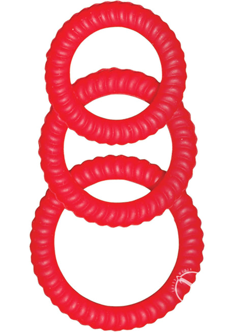 Ram Ultra Cocksweller Silicone Cock Rings -Red