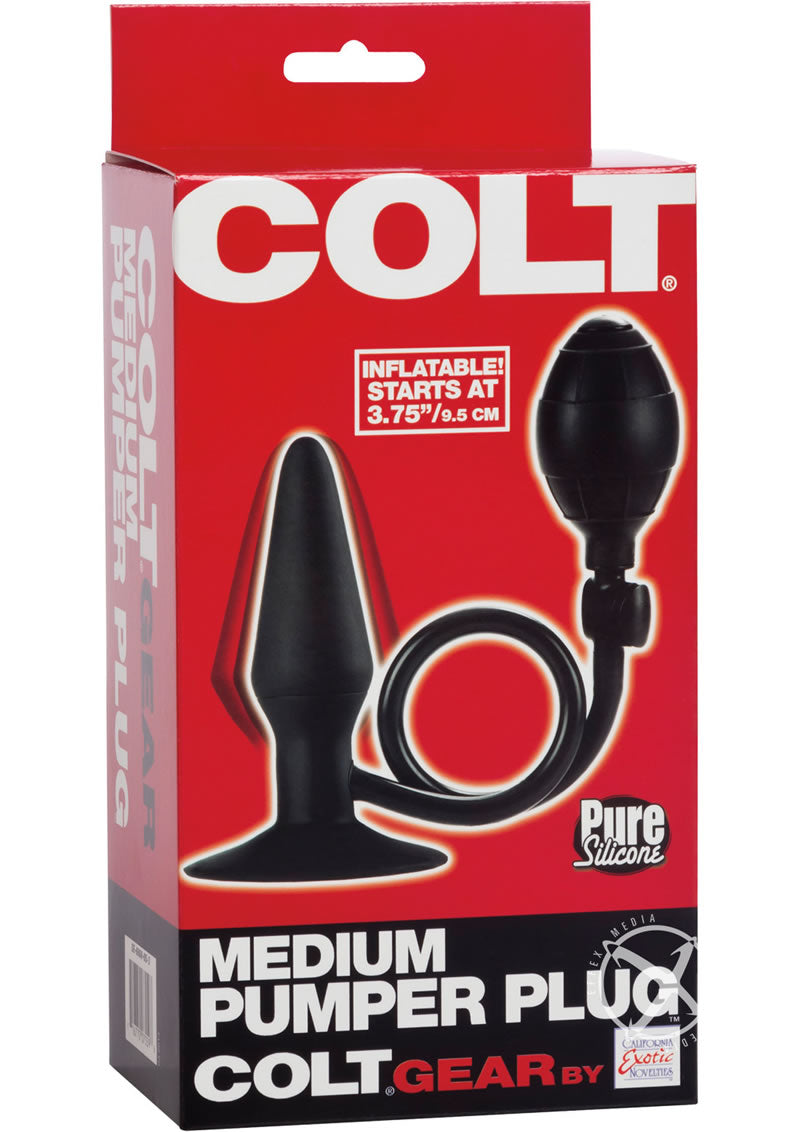 COLT Silicone Medium Pumper Plug Butt Plug - Black