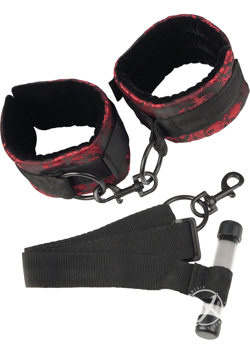 Scandal Over The Door Cuffs - Red/Black