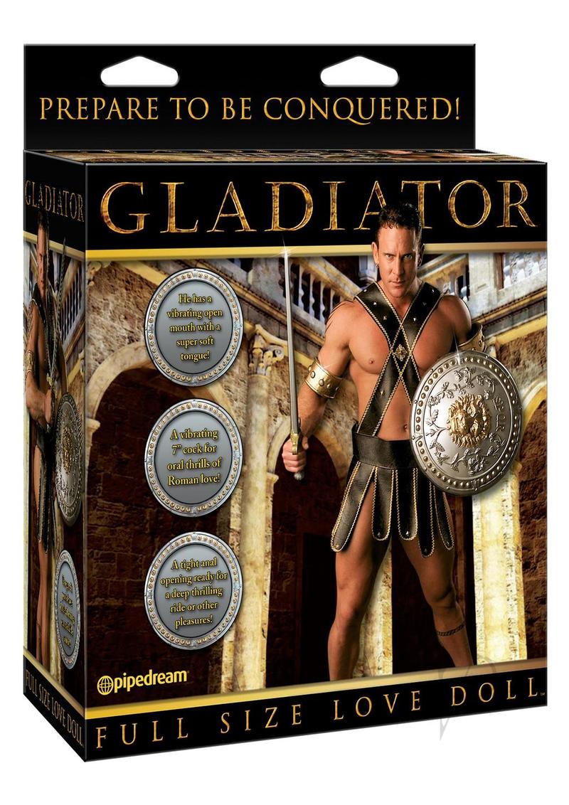 Gladiator Full Size Vibrating Inflatable Love Doll with Dildo and Remote Control