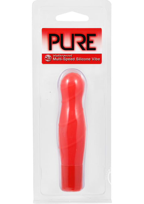 Pure Caress Multi Speed Silicone Vibrator Waterproof 4.25in - Coral