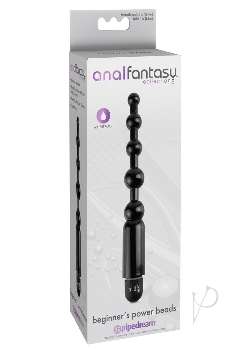 Anal Fantasy Collection Beginner's Power Beads Waterproof 5in - Black