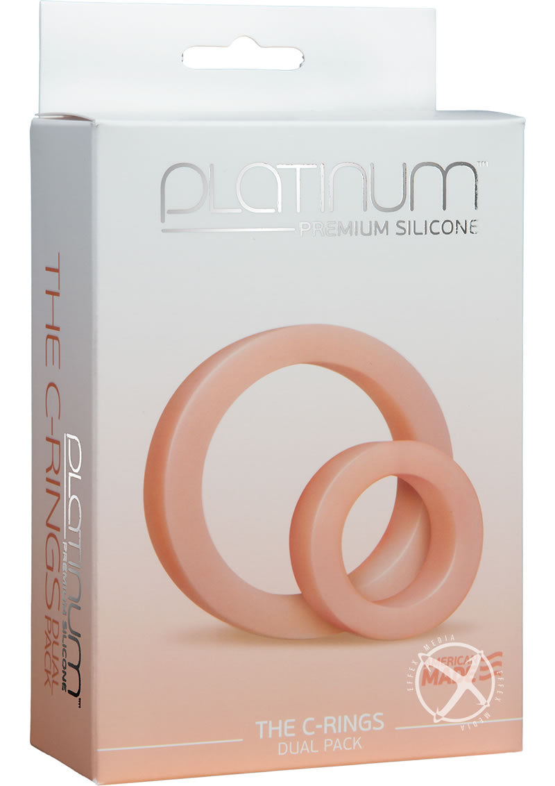 Platinum Premium Silicone The Cock Rings Dual Pack (2 Piece Kit) - Vanilla
