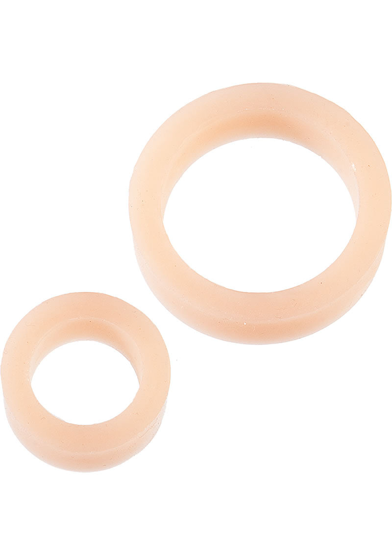 Platinum Premium Silicone The Cock Rings Dual Pack (2 Piece Kit) - Vanilla