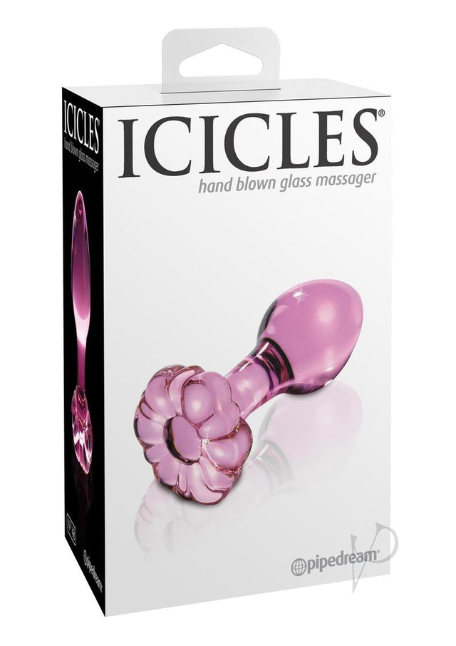 Icicles No. 48 Flower Shaped Glass Anal Plug - Pink