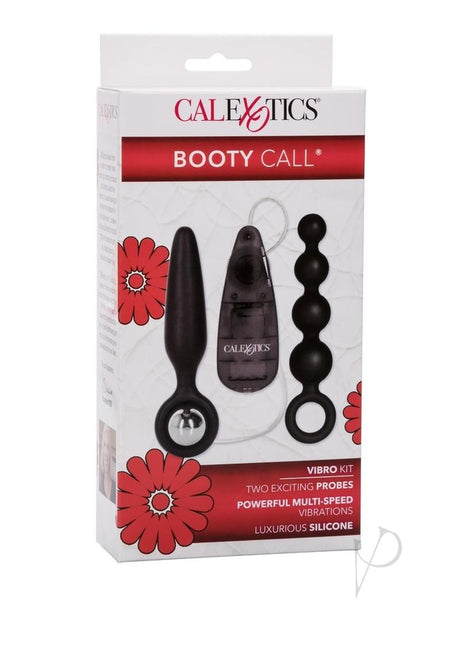 Booty Call Booty Vibro Kit Silicone Vibrating Butt Plug and Anal Beads - Black