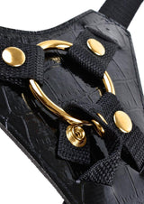 Fetish Fantasy Gold Designer Strap-On 7in - Black/Gold