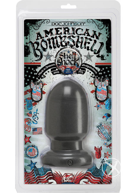 American Bombshell Shell Shock Anal Plug - Small - Gun Metal