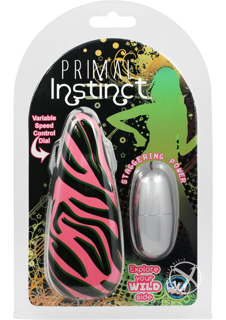 Primal Instinct Bullet with Remote Control - Zebra Print - Pink