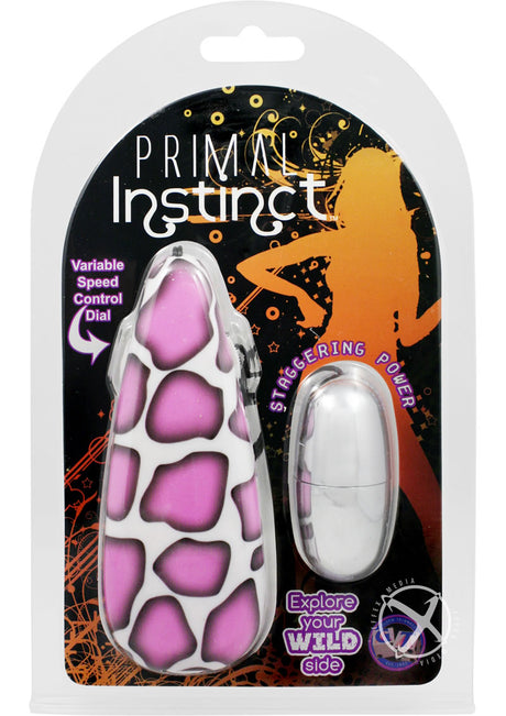 Primal Instinct Bullet with Remote Control - Giraffe Print - Purple