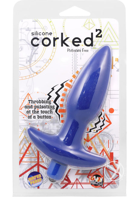 Corked 2 Silicone Anal Plug - Medium - Blue