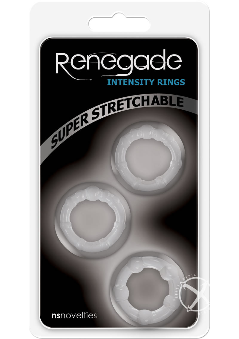 Renegade Super Stretchable Intensity Cock Rings (Set of 3) - Clear