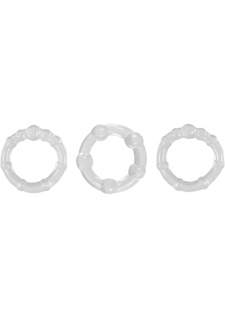 Renegade Super Stretchable Intensity Cock Rings (Set of 3) - Clear