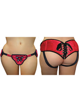 Sportsheet Curvy Collection Sunset Lace Corsette Adjustable Strap On Plus Size Red