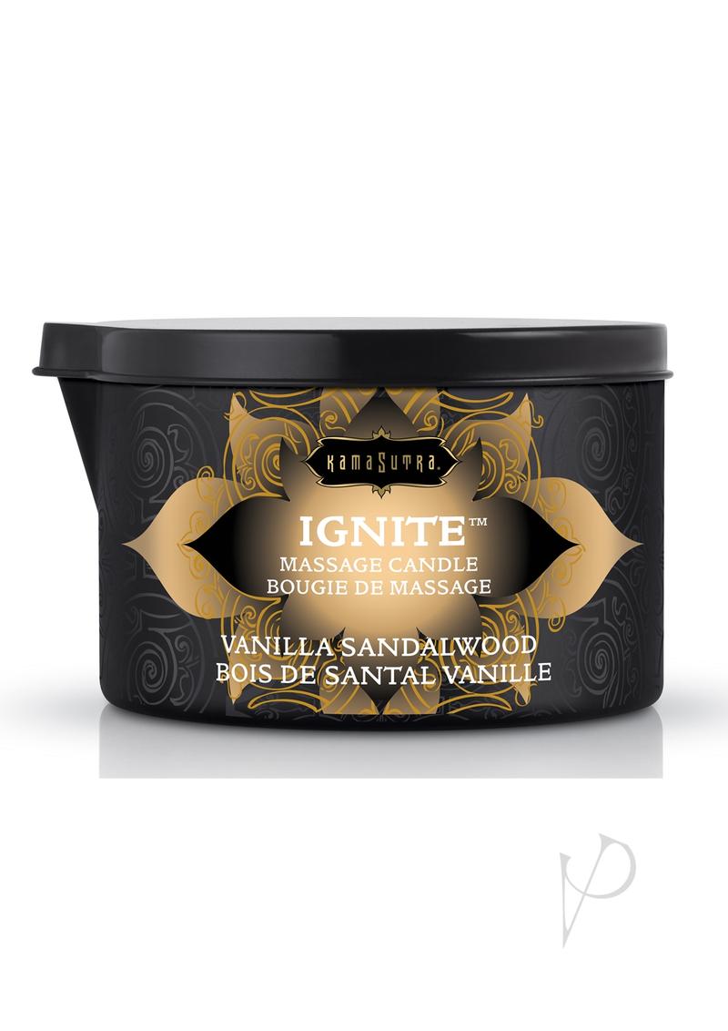 Kama Sutra Ignite Massage Candle Vanilla Sandalwood 6oz