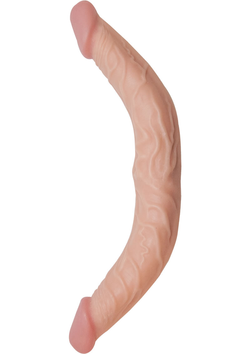 All American Whoppers Curved Double Dildo 13in - Vanilla